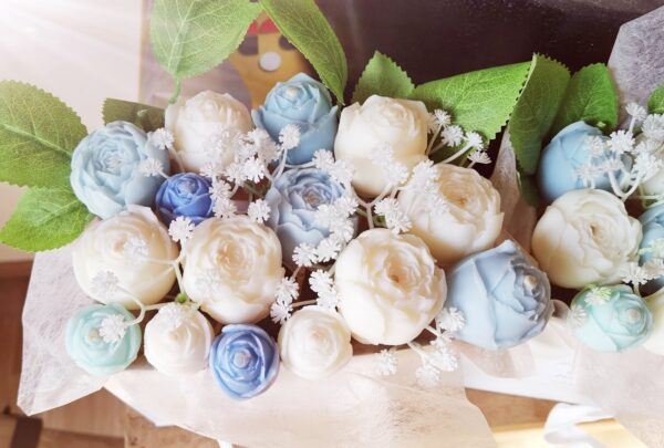 Bouquet fondant bleu