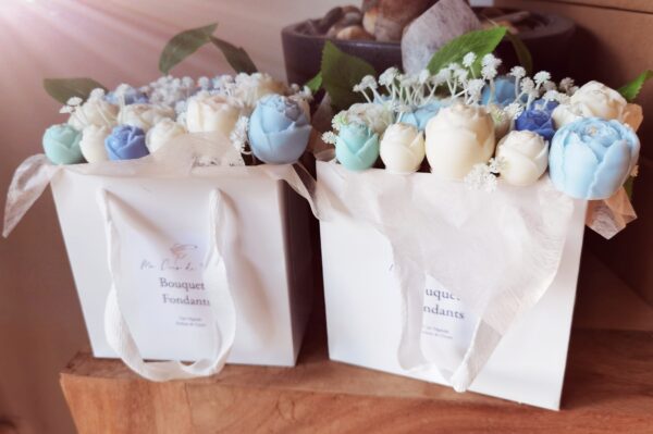 Bouquet fondant bleu