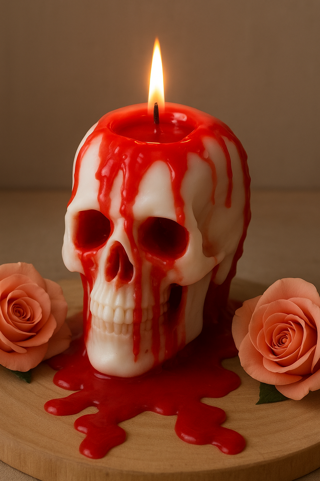 Bougie tête de mort sanglante
