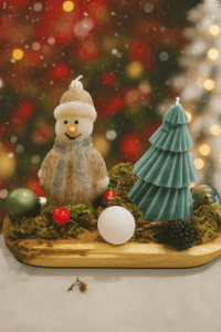Bohomme de neige+sapin sur plateau