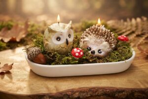 Herisson+hibou sur plateau