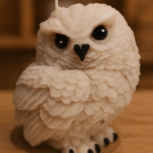 Grande Bougie Hibou Artisanale