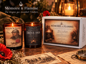 Coffret Duo Prestige Mémoire & Flamme | Grandes Bougies Mémorielles Immersives 14/18